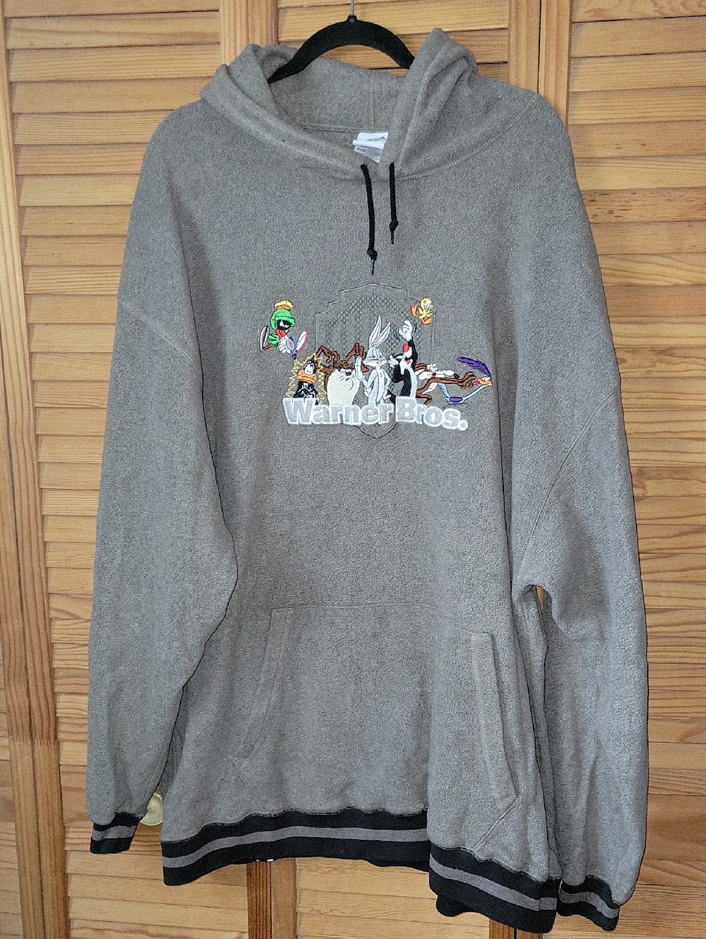 Vintage 2000 Looney Tunes Warner Bros Fleece Hoodie 3XL Oversized Y2K Bugs Bunny